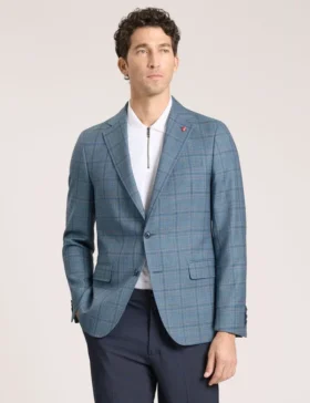 WINFRED Mixed Plaid Wool Tailored Blazer