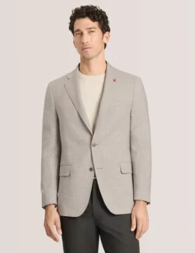 WINFRED Mixed Plaid Wool Tailored Blazer