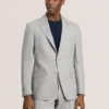 WINFRED Single Breasted Two Button Notch Flat Front Linen Suit Jacket