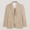 WINFRED Single Breasted Two Button Notch Flat Front Linen Suit Jacket