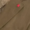 WINFRED Single Breasted Two Button Notch Flat Front Linen Suit Jacket