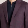 WINFRED Single Breasted Two Button Notch Fully Fashioned Plaid Jacket