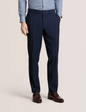 WINTER Flat Front Plaid Suit Pant