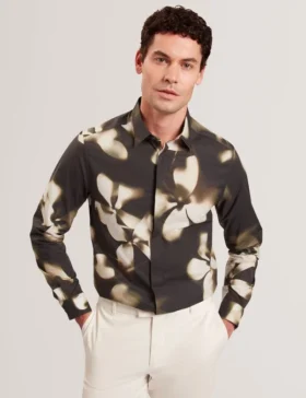 WRENIN Photographic Floral Print Long Sleeve Shirt