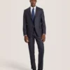 WRIGHT-PLAID Single Breasted Two Button Notch Fully Fashioned Plaid Suit Jacket