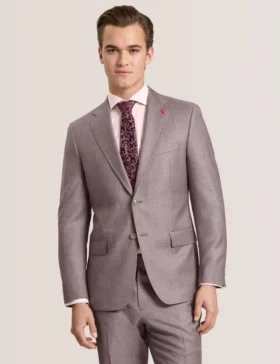 WRIGHT Sharkskin Wool Modern Fit Suit Jacket