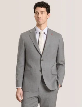 WRIGHT-STRIPE Striped Wool Modern Fit Suit Jacket
