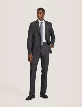 WRIGHT-TATTERSALL Single Breasted Two Button Notch Fully Fashioned Tattersall Suit Jacket