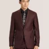 WRIGHT-TWILL Single Breasted Two Button Notch Fully Fashioned Twill Suit Jacket
