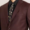 WRIGHT-TWILL Single Breasted Two Button Notch Fully Fashioned Twill Suit Jacket