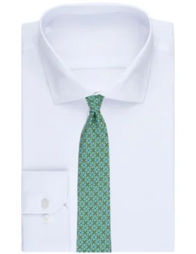 WRIGHTT Floral Tile Print Silk Tie