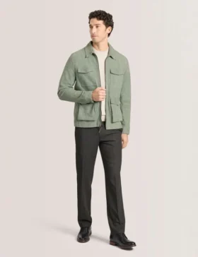 WYNELL Suede Zip-Through Utility Jacket