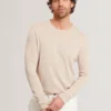 YAEN Rolled Edge Linen Blend Crew Neck Jumper