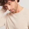 YAEN Rolled Edge Linen Blend Crew Neck Jumper