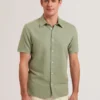 ZEFRE Short Sleeve Regular Linen Woven Shirt