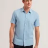 ZEFRE Short Sleeve Regular Linen Woven Shirt