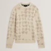 ZENDAYD Houndstooth Print Chunky Knit Jumper