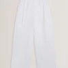ZOZIA Cotton Pleated Front Wide Leg Trousers